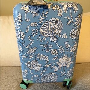 Roller Rabbit Target Blue Floral Vines Suitcase *same-day shipping*